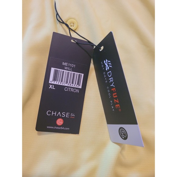 Chase 54 Mens Golf Polo Shirt Moisture Wicking UPF+40 Size XL NWT - Picture 7 of 11